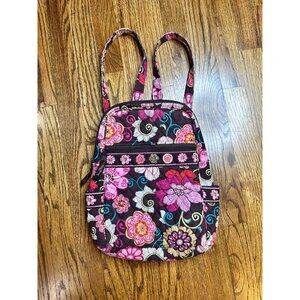 Vera Bradley Backpack Bag Brown Pink Floral